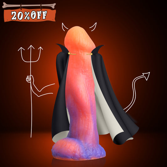HADESDILDO-fantasydildo-textureddildo-longdildo-orange-over-blue