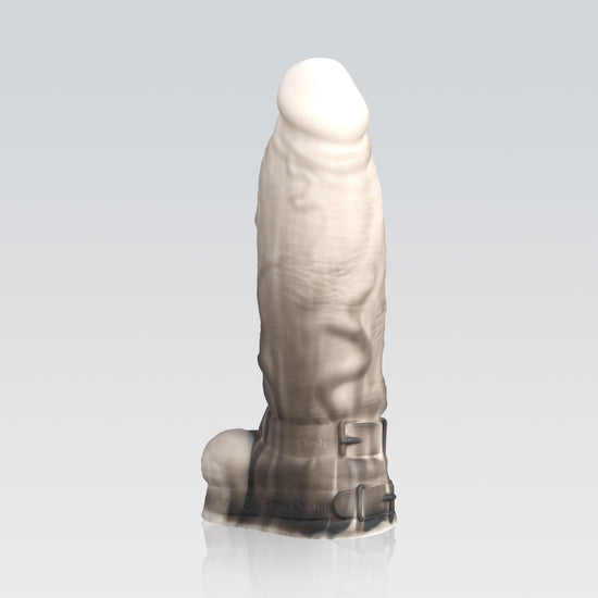 HARNESSDILDO-bondagedildo-bdsmdildo-bdsm-white-over-black-color