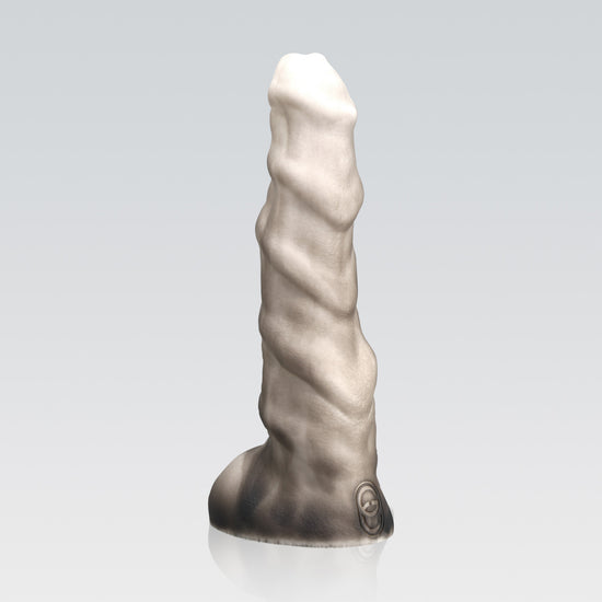 RAMDILDO-fantasydildo-longdildo-knotdildo-white-over-black