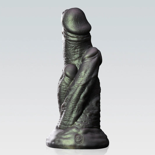 triple penis dildo,fantasy dildo,long and thick dildo-rust color