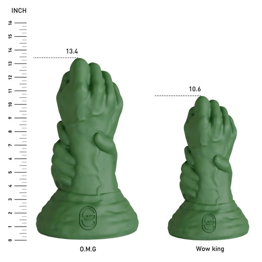 hulk fist dildo,double fist butt plug,arm dildo green color sizeschart