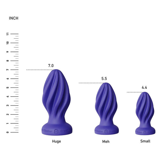 spiral butt plug,anal plug for beginner blue color sizeschart