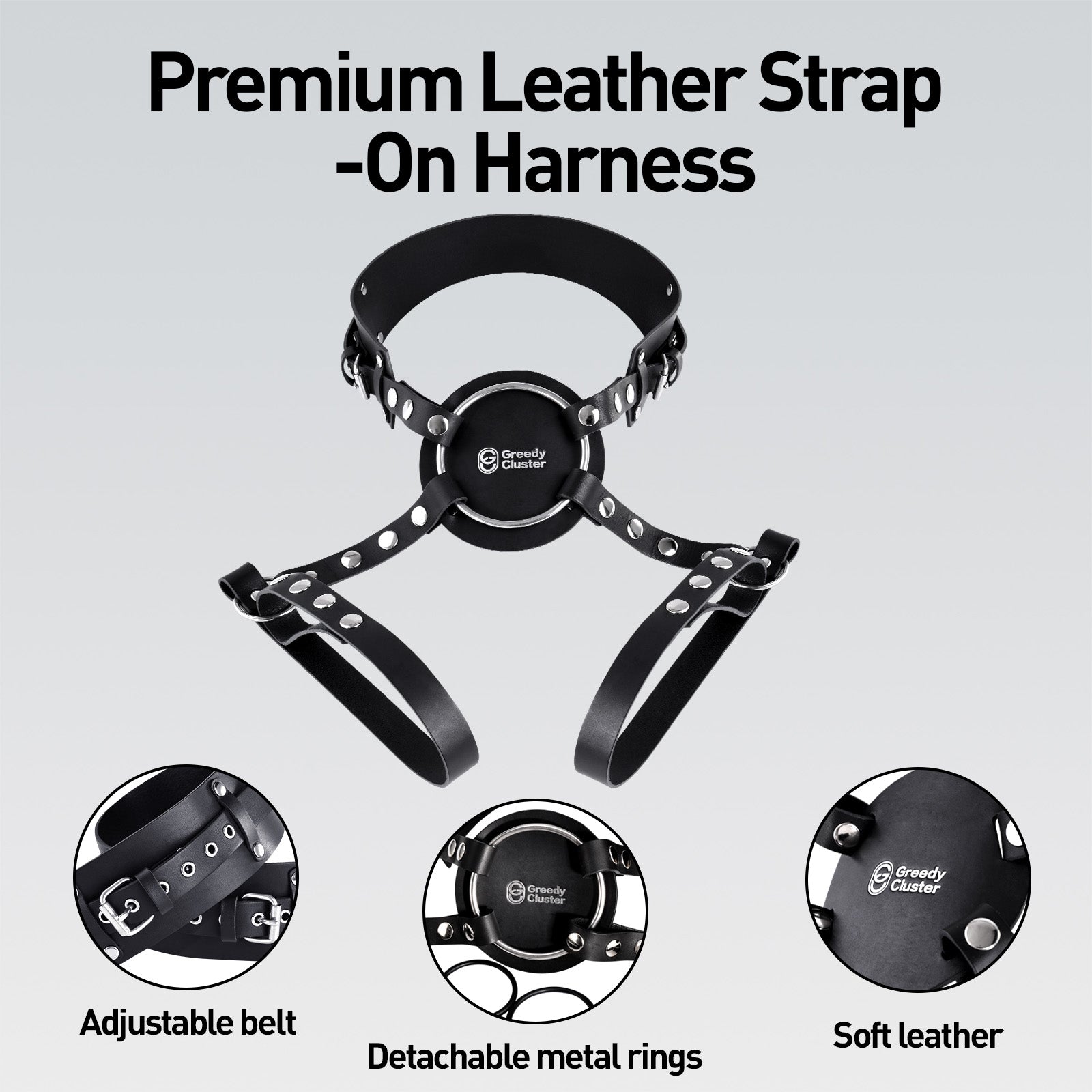 Greedy Cluster Adjustable Strap-On Harness, Anal Sex Toy for Pegging Play