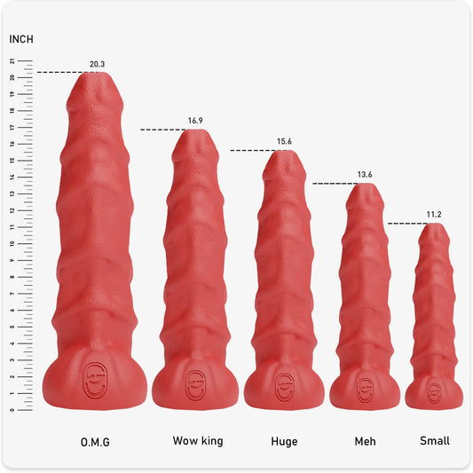 alien dildo,goat dildo,animal dildo,huge dildo-red color sizeschart