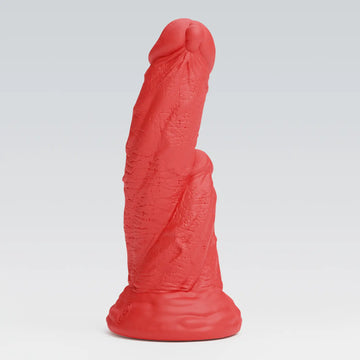 triple penis dildo,fantasy dildo,long and thick dildo-red color