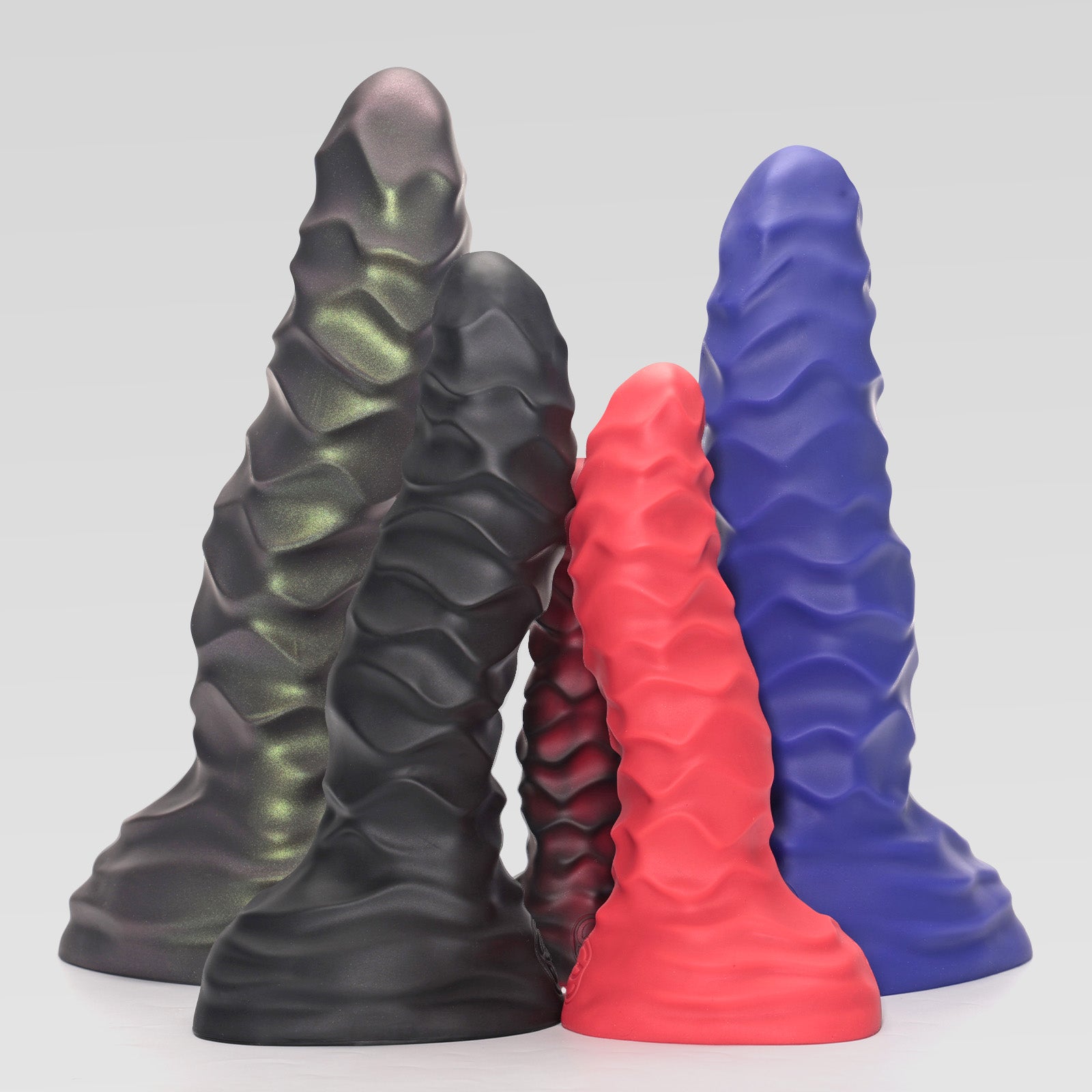 ABBADON - HUGE ANAL DILDO huge dildo color options in Scarlett, Azure, Charcoal, Rust, Lava silicone