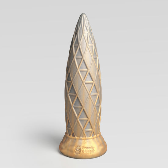 ASSCRAPER - FANTASY BUILDING DILDO huge dildo detail image showing fantasy texture, sculpted shape, and body-safe silicone finish