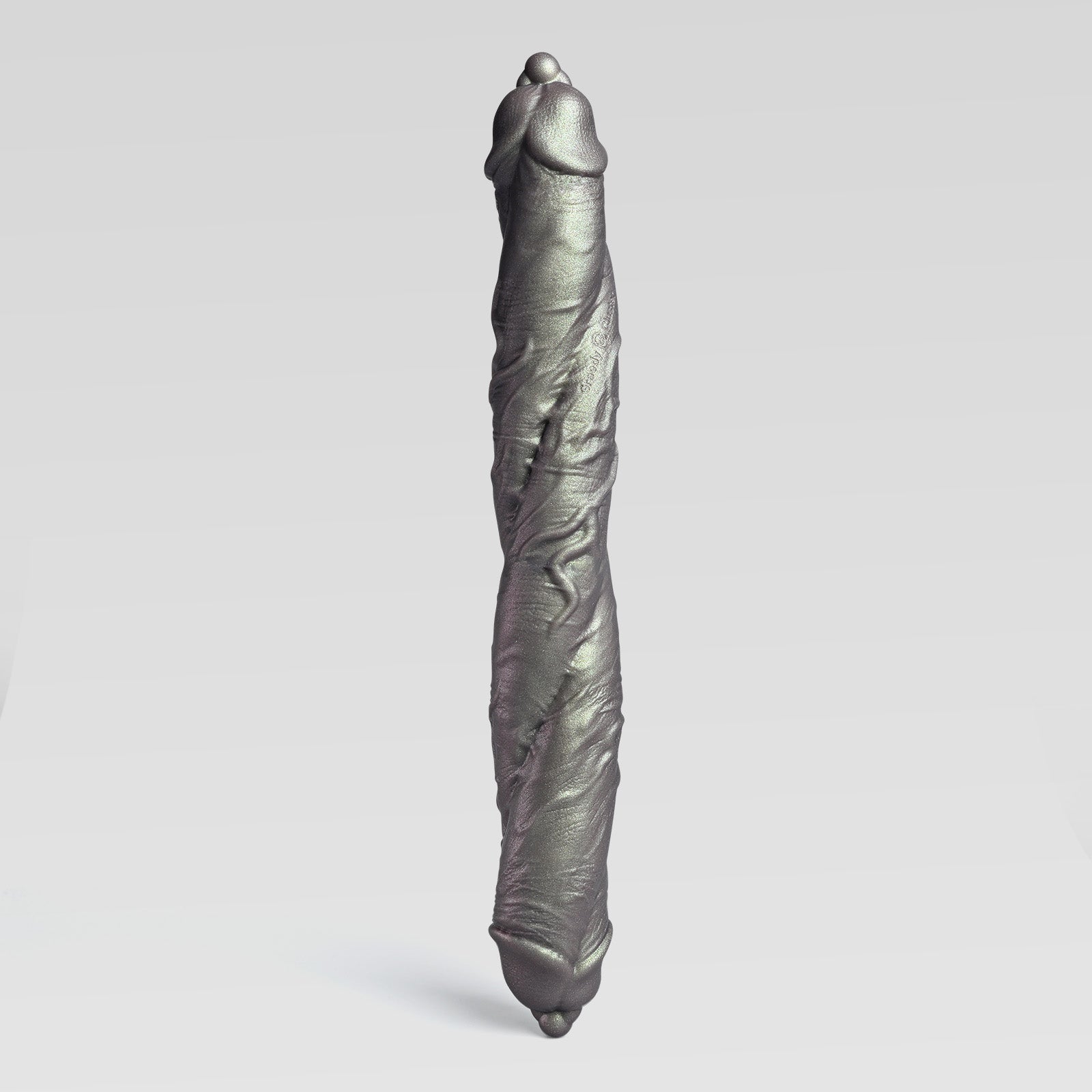 DP TWIN double dildo detail image showing fantasy texture, sculpted shape, and body-safe silicone finish