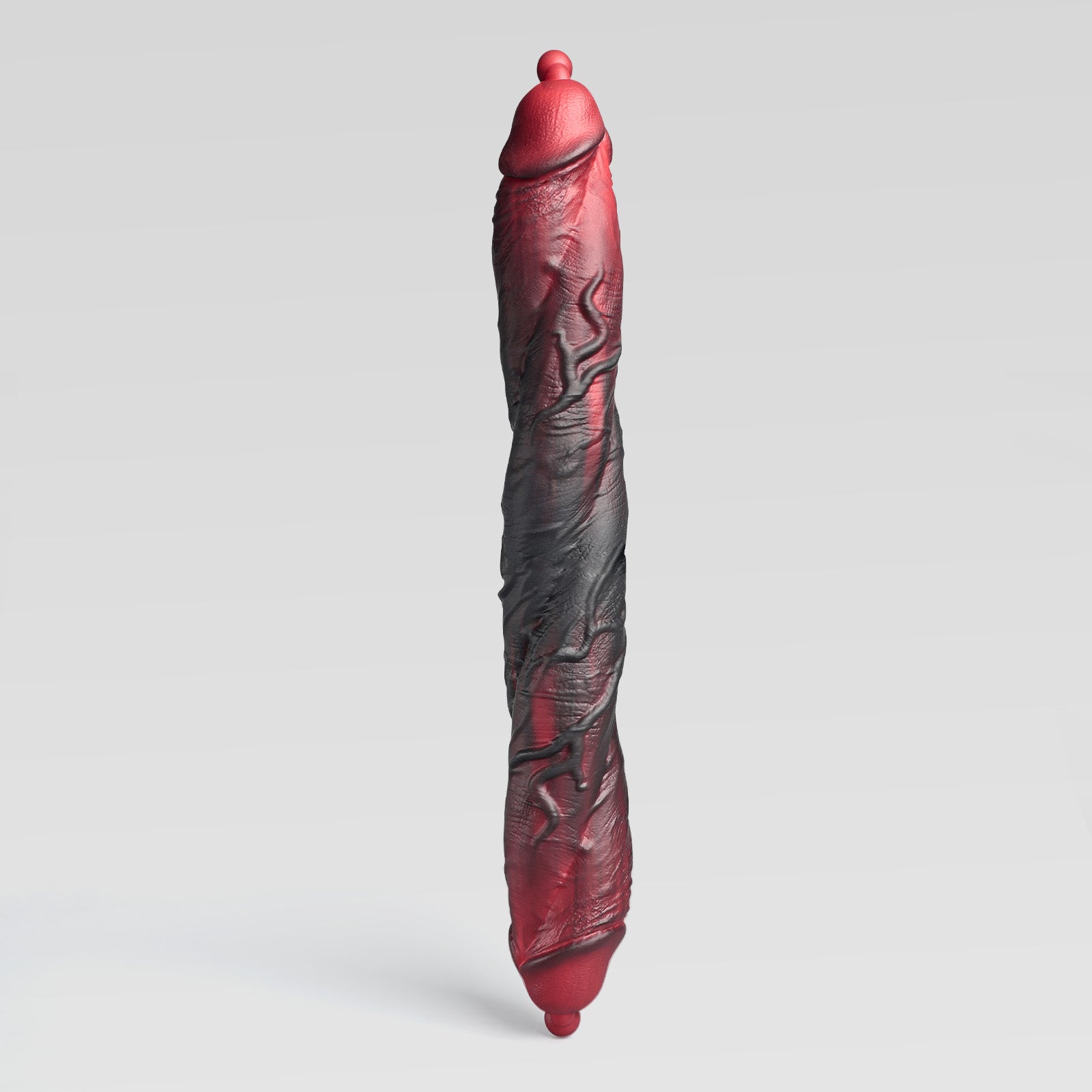 DP TWIN double dildo detail image showing fantasy texture, sculpted shape, and body-safe silicone finish