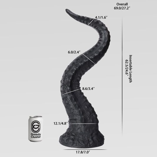 DRACOTAIL - FANTASY DRAGON DILDO fantasy dildo detail image showing tail shape, wearable base, and pup play detail