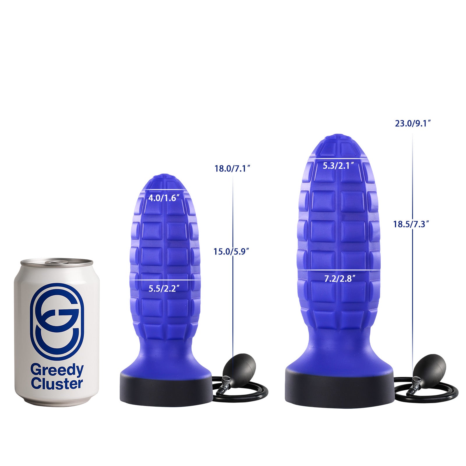 Greedynade Inflatable Butt Plug - 2 Sizes Detail Image