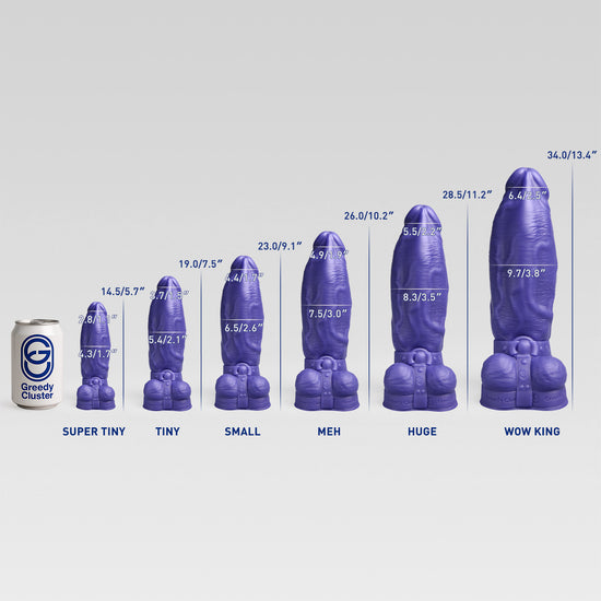 Harness - Realistic Dildo – 6 Sizes Size Chart