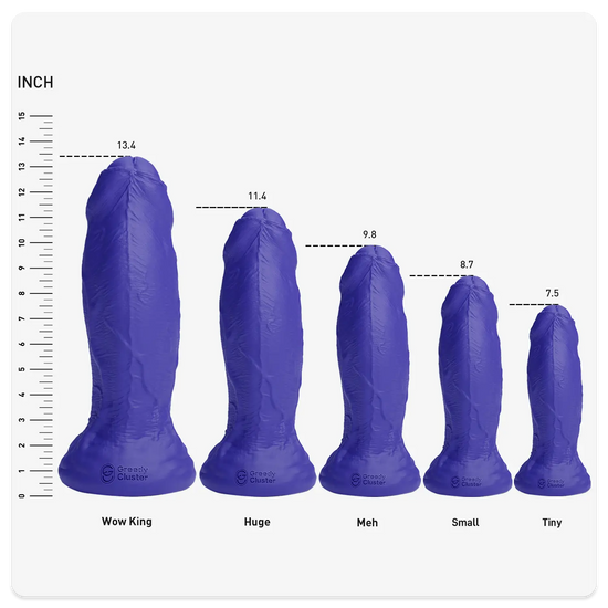Rapper -Realistic Dildo – 5 Sizes Size Chart