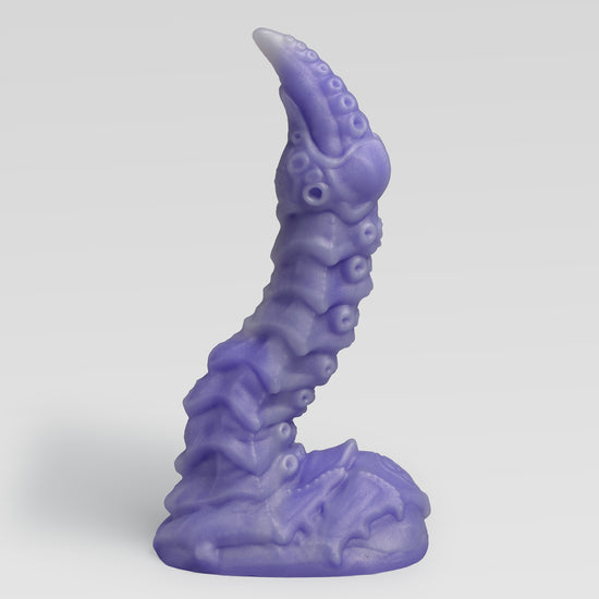 GreedyCluster STINGER alien scorpion tail fantasy dildo in HYPERBLUE silver and blue color
