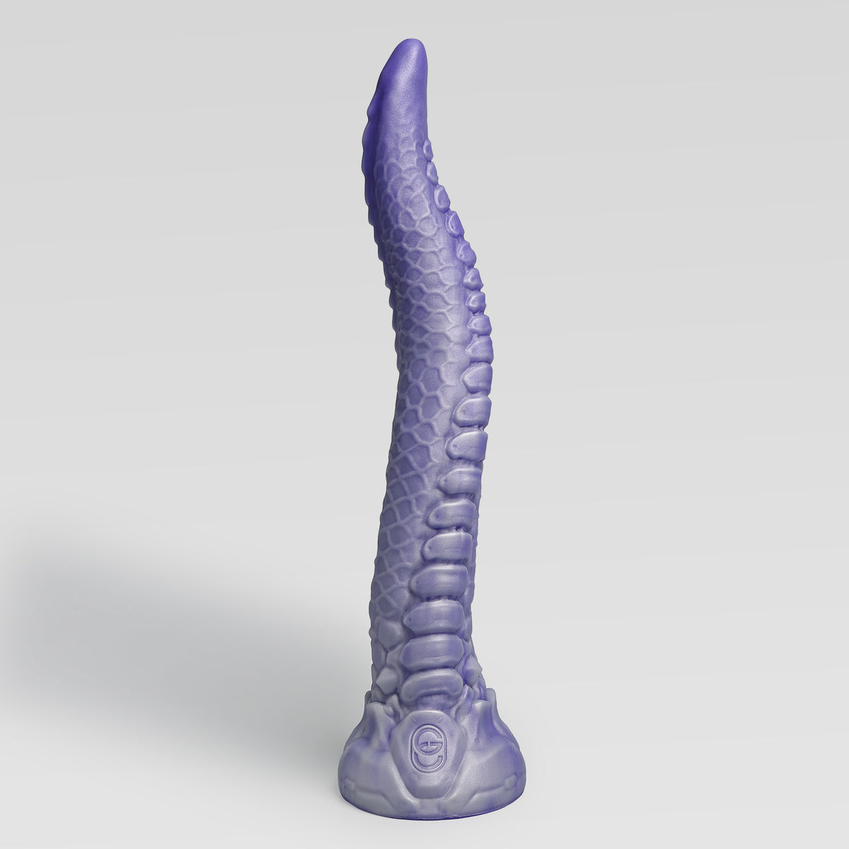 GreedyCluster SYREX textured dragon tail fantasy dildo in HYPERBLUE silver and blue color