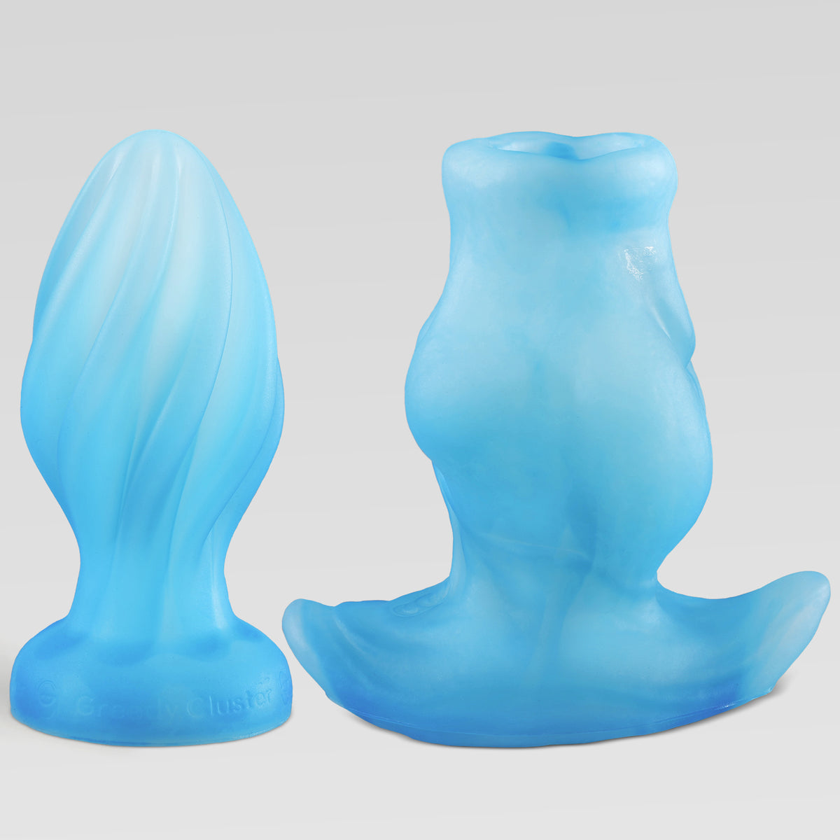GREEDYHOLE Combo Set hollow tunnel plug and stopper in ARCTIC color, product photo