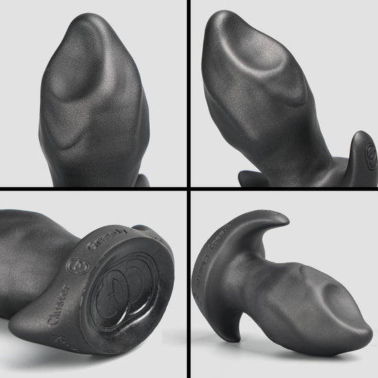 GREEDYHOLE STOPPER 01 PRO hollow butt plug detail image showing hollow channel, base, and tunnel plug details