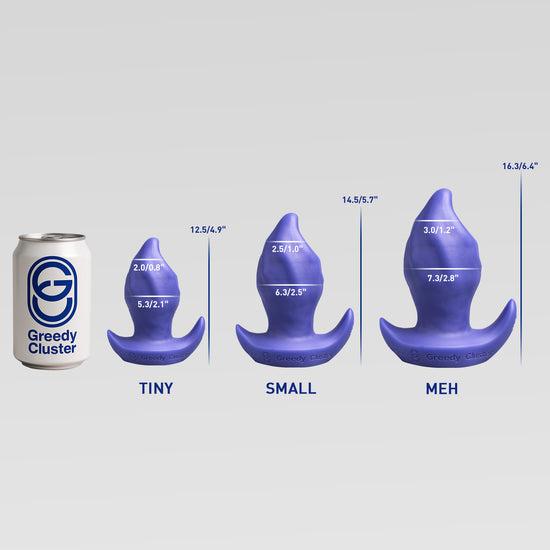 GREEDYHOLE STOPPER 01 PRO hollow butt plug size chart for TINY, SMALL, MEH
