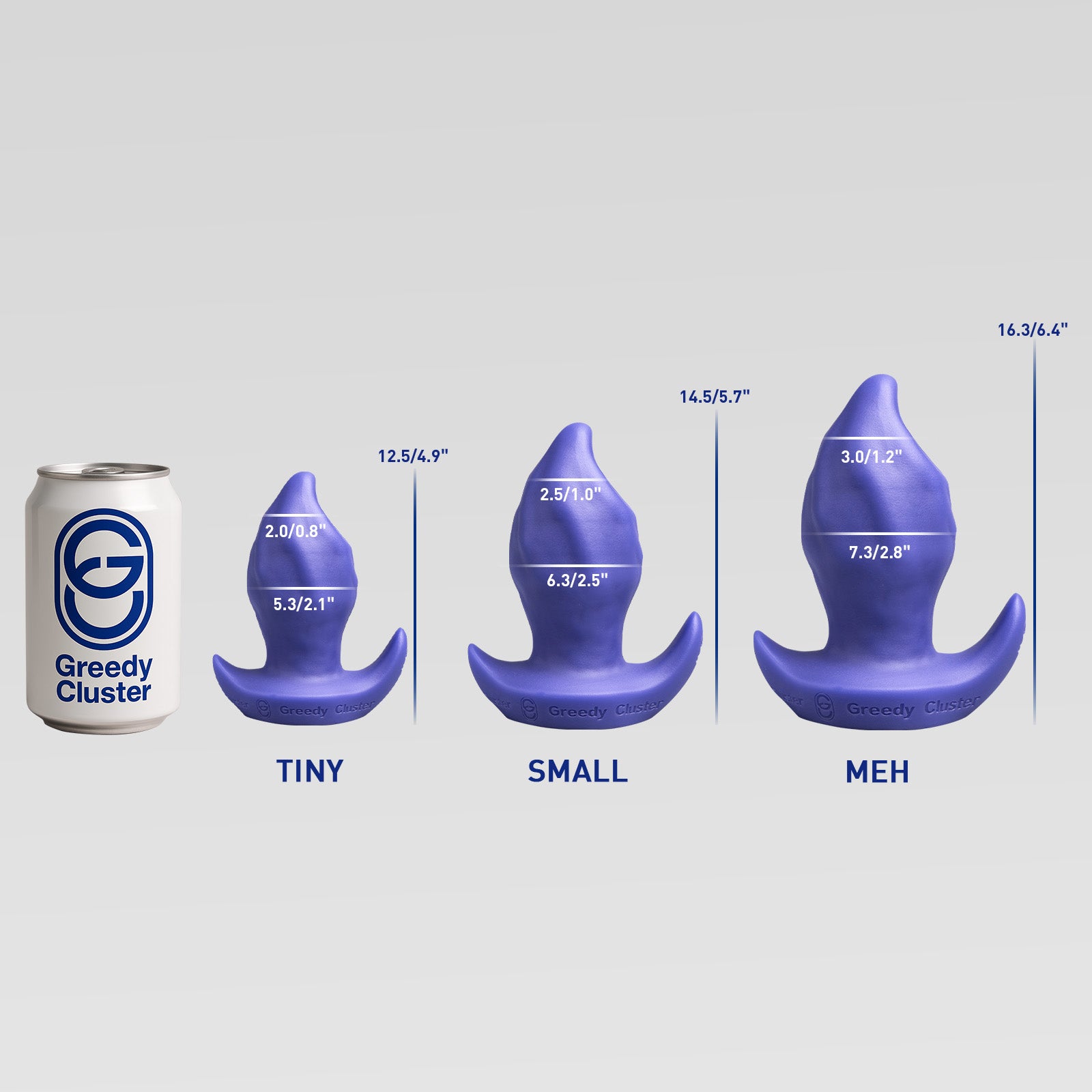 GREEDYHOLE STOPPER 01 PRO hollow butt plug size chart for TINY, SMALL, MEH