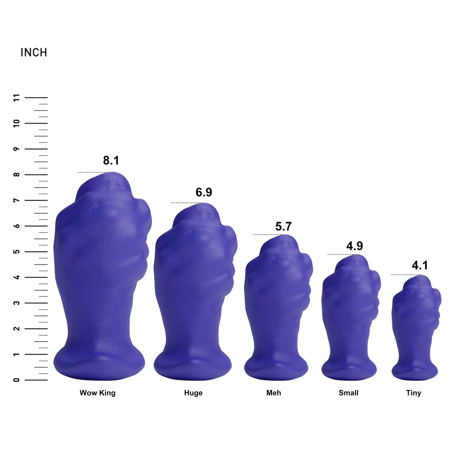 GREEDYHOLE TUNNEL PLUG 04 hollow butt plug size chart for TINY, SMALL, MEH, HUGE, WOW KING