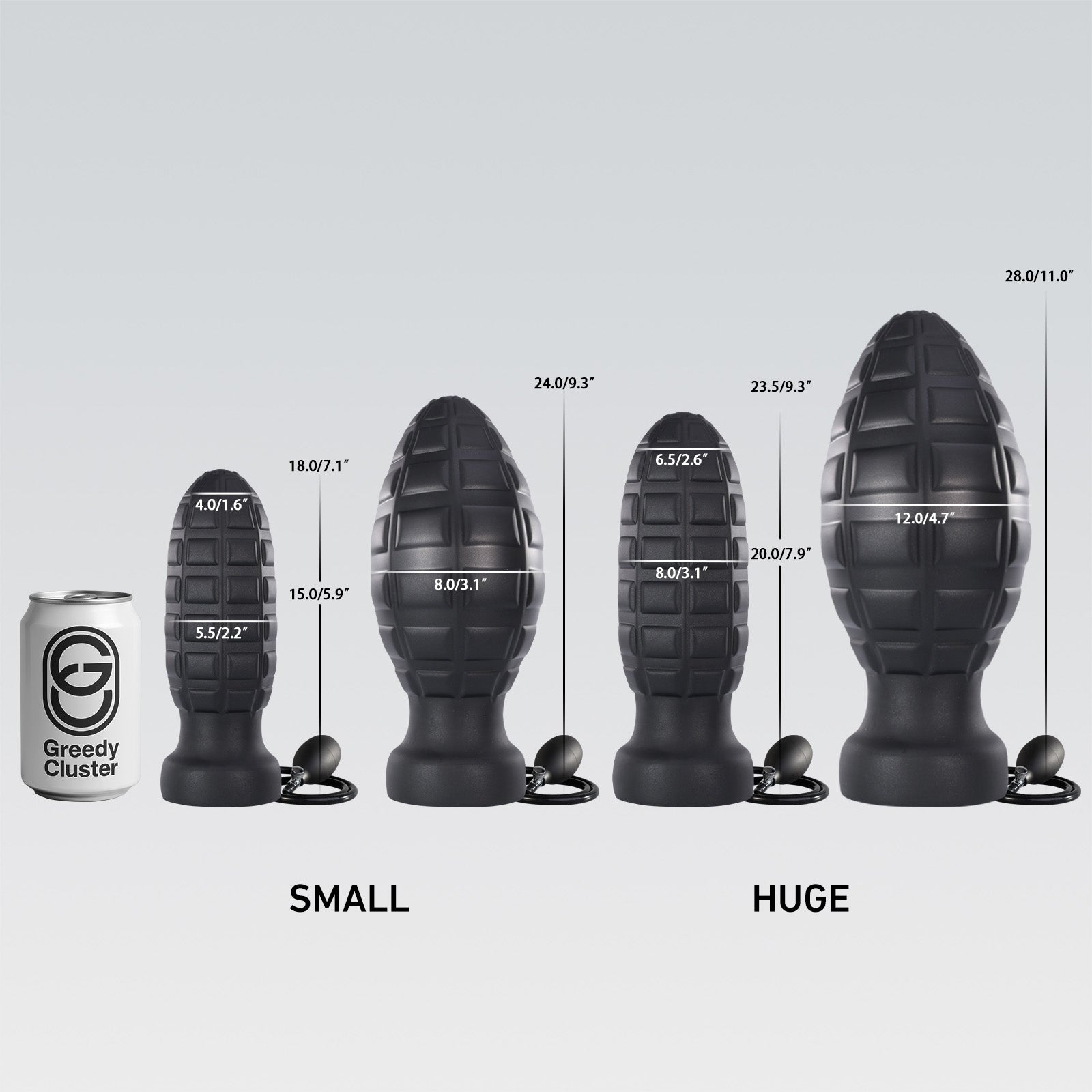 Greedynade Inflatable Butt Plug inflatable butt plug detail image showing product shape, texture, and body-safe silicone detail
