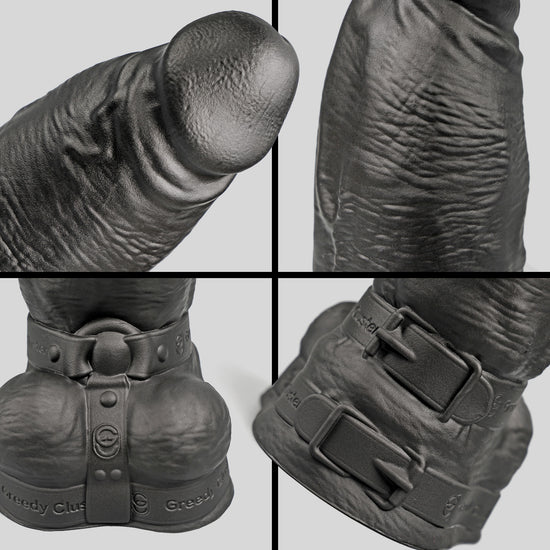 HARNESS - REALISTIC DILDO strap on dildo detail image showing lifelike texture, veins, shape, and body-safe silicone finish