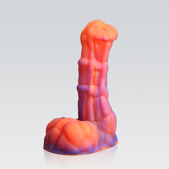 PEGASUS DILDO fantasy dildo color options in Scarlett, Azure, Charcoal, Rust, Lava, Hex silicone