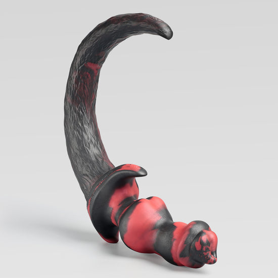 PUP WOOF TAIL PLUG in DOOM black-red color, SKU series GC-GJW-DYCMH