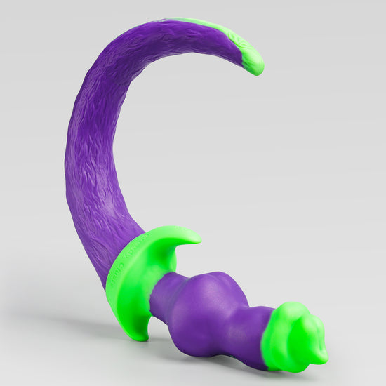 PUP WOOF TAIL PLUG in EVA purple-green color, SKU series GC-GJW-ZL