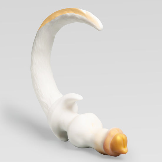PUP WOOF TAIL PLUG in HALO white-gold color, SKU series GC-GJW-YRXL