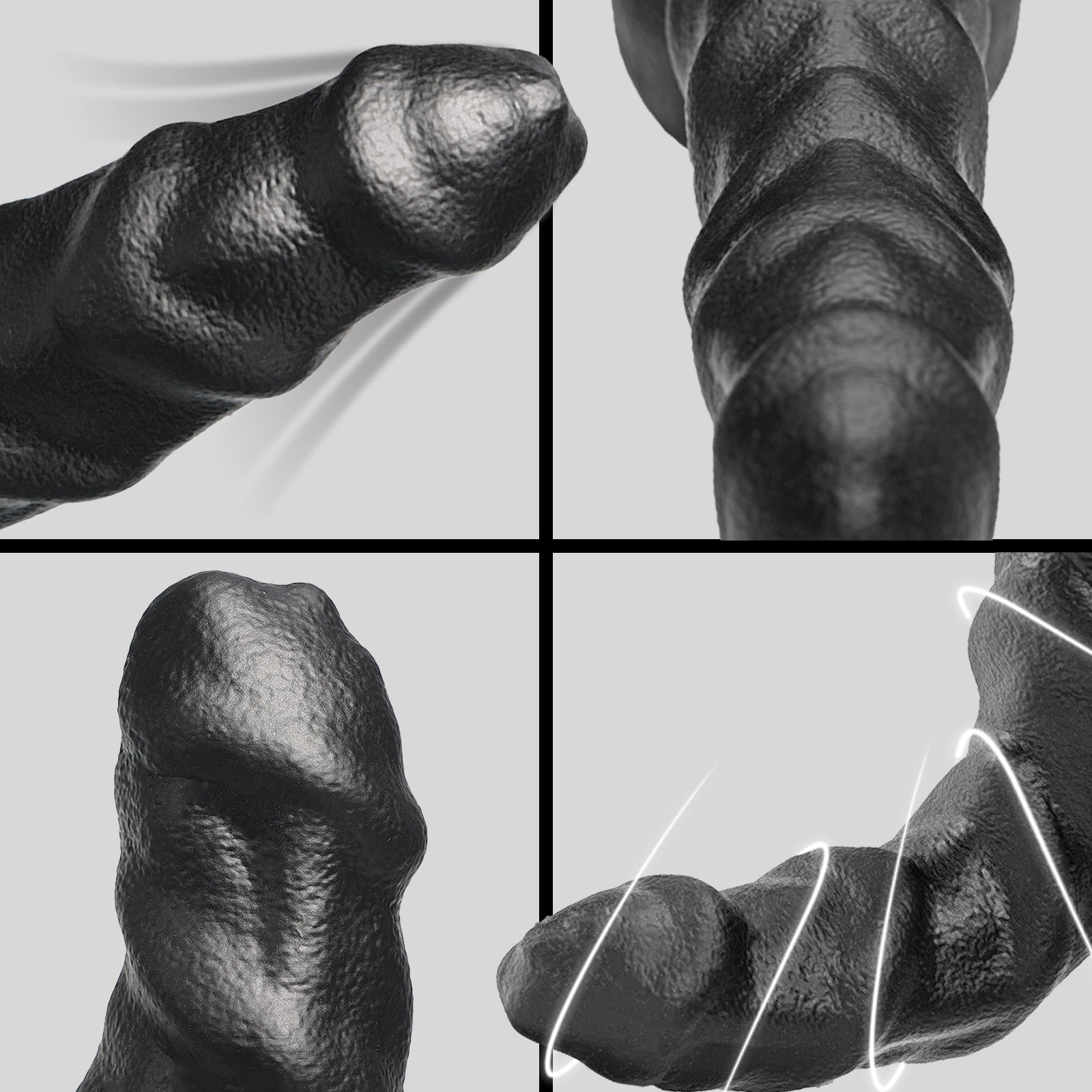 RAM - REALISTIC DILDO realistic dildo detail image showing lifelike texture, veins, shape, and body-safe silicone finish