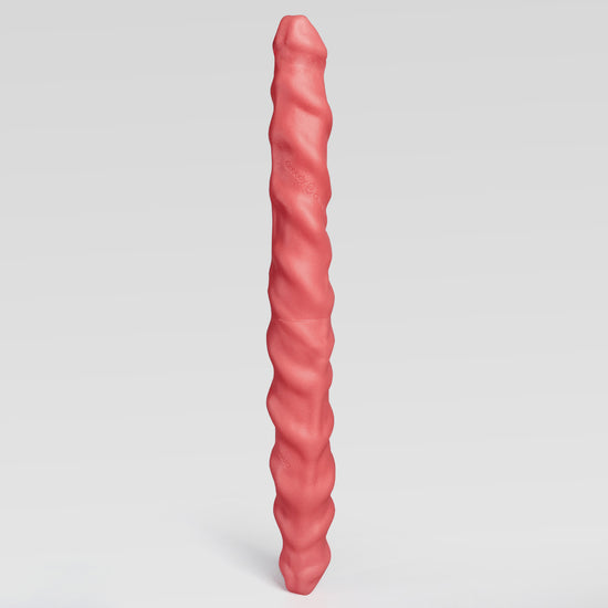 RAM TWIN double dildo detail image showing fantasy texture, sculpted shape, and body-safe silicone finish
