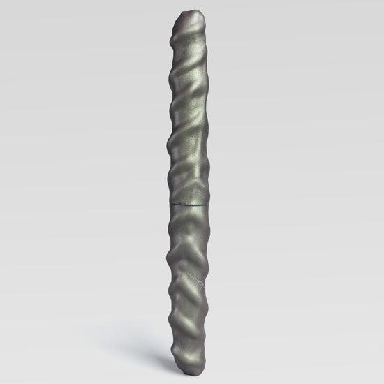 RAM TWIN double dildo detail image showing fantasy texture, sculpted shape, and body-safe silicone finish
