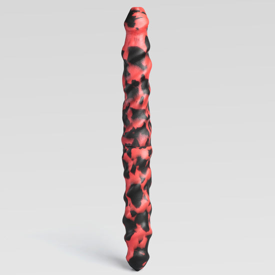 RAM TWIN double dildo detail image showing fantasy texture, sculpted shape, and body-safe silicone finish