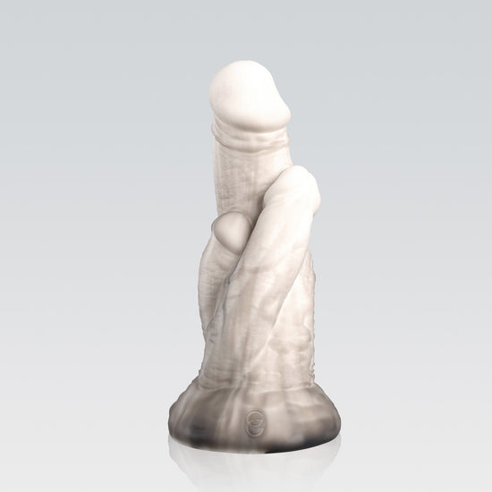 TRIPLE DRAGON - FANTASY DILDO fantasy dildo color options in Scarlett, Azure, Rust, Charcoal, Lava, Dirty silicone